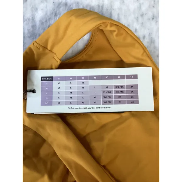 Calia Inspire High Neck Tank Glowing Umber Yellow XS WAX14707LL Built-in Bra NWT - Image 6
