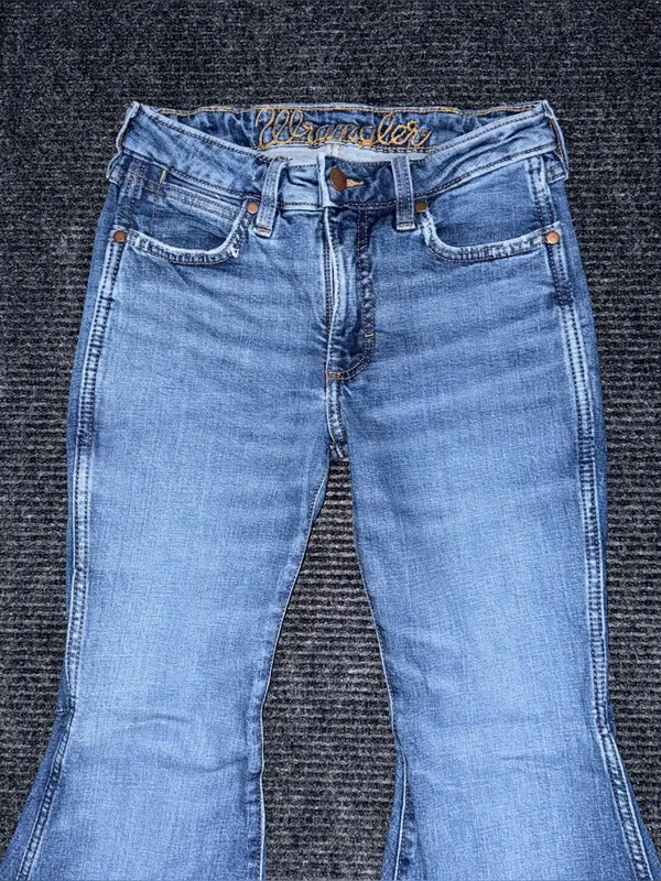 Wrangler Retro Trumpet Flare Bell Bottom Jeans Sz 26x30 Western Boho Rodeo Denim - Image 5