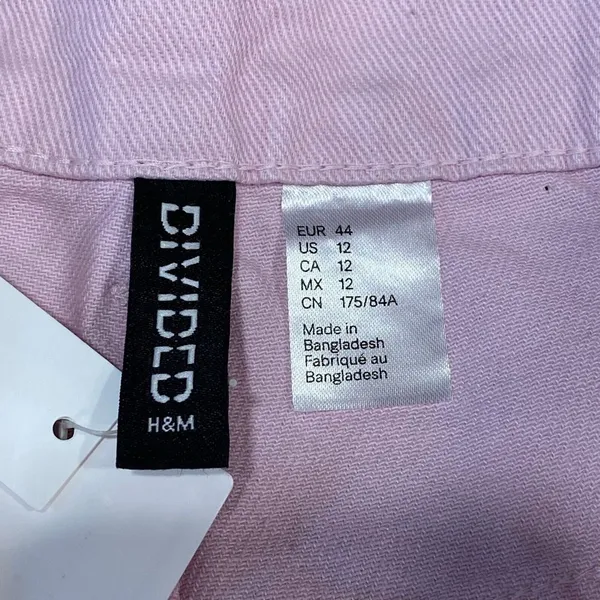 NEW Divided 90's Baggy Denim Jeans‎ Womens Size 12 Light Pink wash Wide Leg Y2K - Image 6