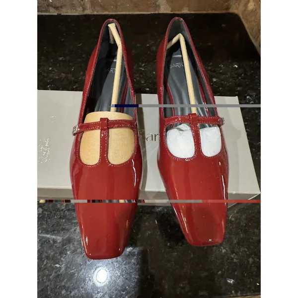 Franco Sarto Carmela patent red leather Mary Jane flats square toe Size 7.5 - Image 2
