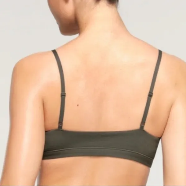 Skims Cotton Jersey Scoop Neck Wireless‎ Comfort Bralette In Juniper Size XXS - Image 8