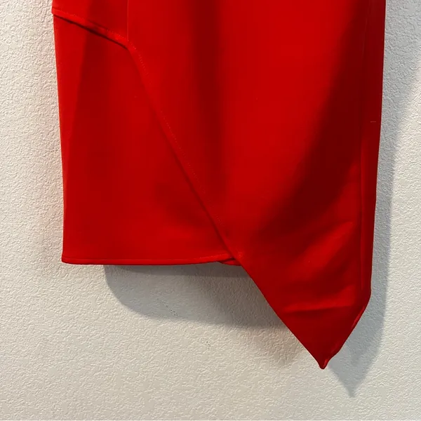 Express Red Asymmetrical Wrap Style Strappy Cutouts Mini‎ Dress Size 2 - Image 3