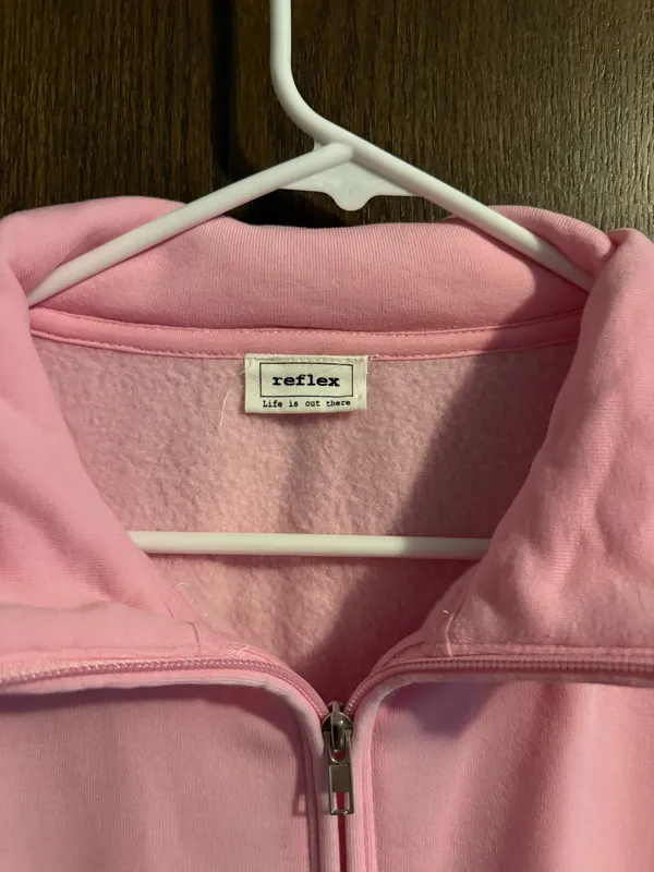 Light pink quarter zip jacket with pockets - Image 3