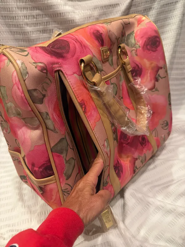 Caroline Hill NEW W TAGS Gi Gi. Hill pink floral spinner wheeled rolling carry on weekender bag - Image 10