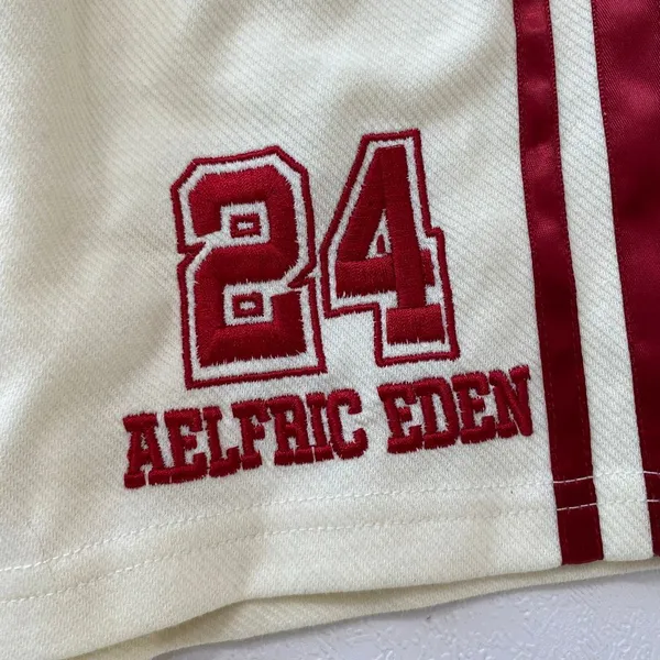 Aelfric Eden Athletic Mesh Shorts XS Cream Red Varsity Y2K NWT - Image 10