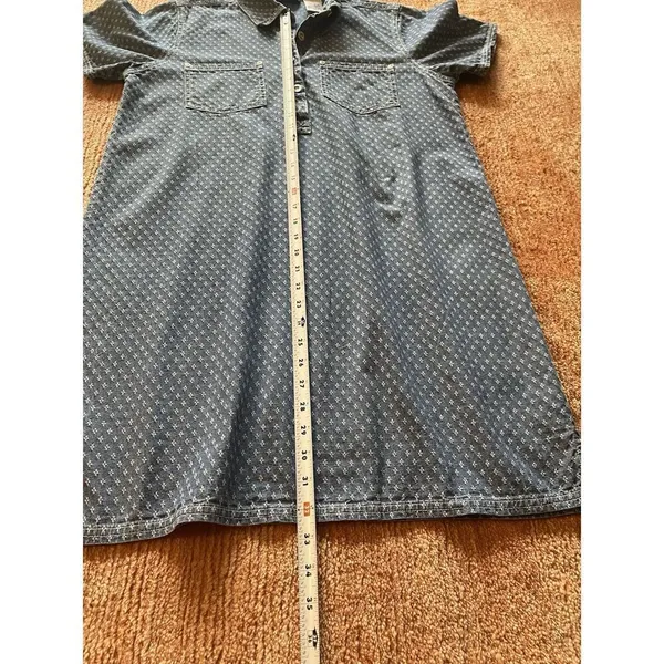 Erika Collection Blue Denim Mini Short Sleeve Cotton Women’s Dress Size M - Image 5