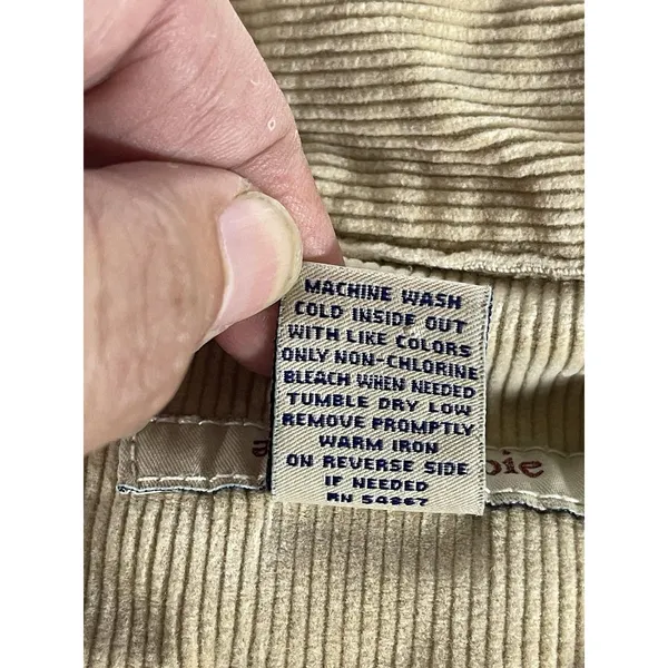 Vintage Abercrombie Corduroy Jacket Women XL Beige Tan Full Zip Trucker Stretch - Image 7