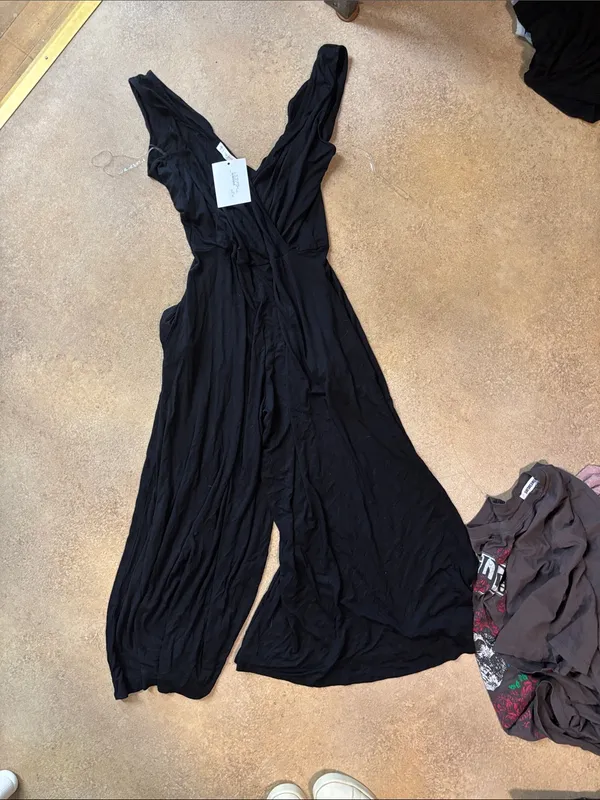 Active USA Black Sleeveless Wide-Leg Jumpsuit - Image 2