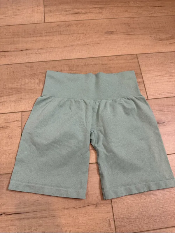 NVGTN Seamless Biker Shorts Sage Green Medium High Rise Workout Gym M - Image 2