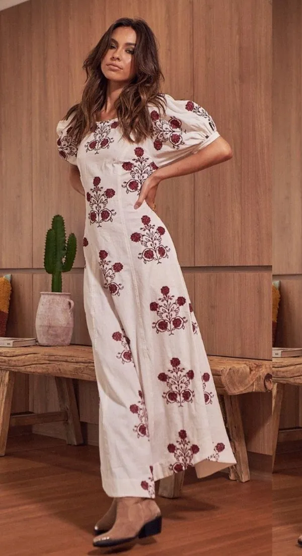 $298 Cactus Flower Embroidered Dress Lazy Bones Combo XS New - Image 8