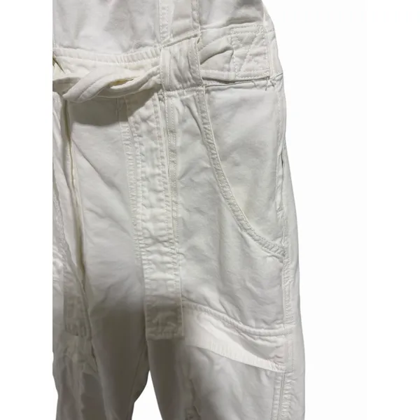 Free People Go West Jean‎ Denim Overall Jumpsuit Zinc White Women's Size Small - Image 11