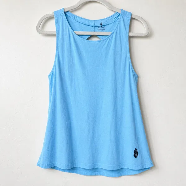 NEW Free People Movement FP Bright Blue Show Off Tunic Twisted Cutout Back Tank - Image 7