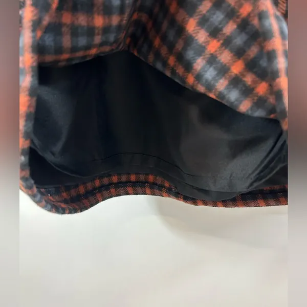 NWT LOFT Black and Orange Plaid A-Line Skirt - Image 10