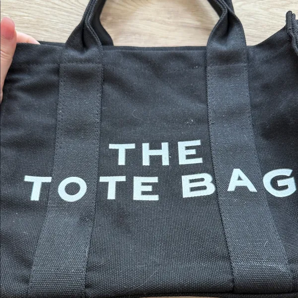 Black Canvas Tote Bag - Image 5