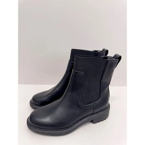 Alfani‎ Boots Size 5.5 Black Lug Sole Block Heel Pull On Style Booties - Image 2