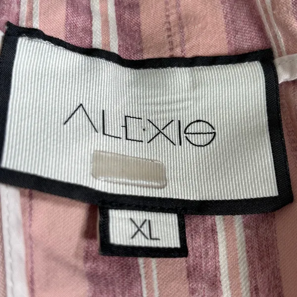 Alexis‎ Brandy Dress Rose Stripe Mini Pink White Ruffle Hem Square Neck Cotton - Image 8