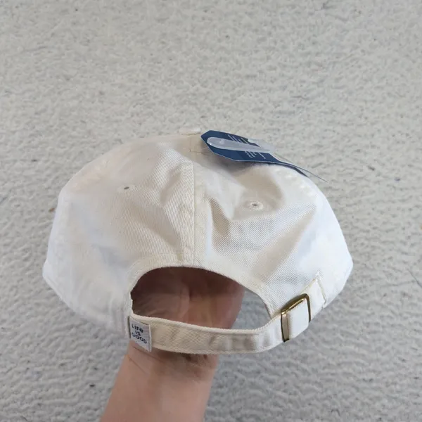 Life is Good A Chill Cap Beach Chair Stripe White Cotton Baseball Hat OS NWT - Image 3