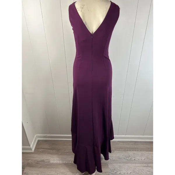 Vince Camuto Ruffle Front Sleeveless Maxi Dress Gown Plum New Size 2 NWOT - Image 6