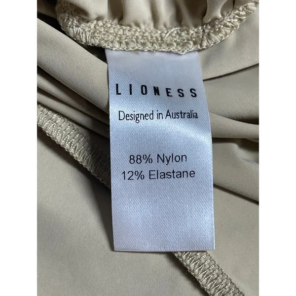 Lioness Olive Green Khaki Short Cap Sleeve Open Back Ruffle Tiered Mini Dress S - Image 4