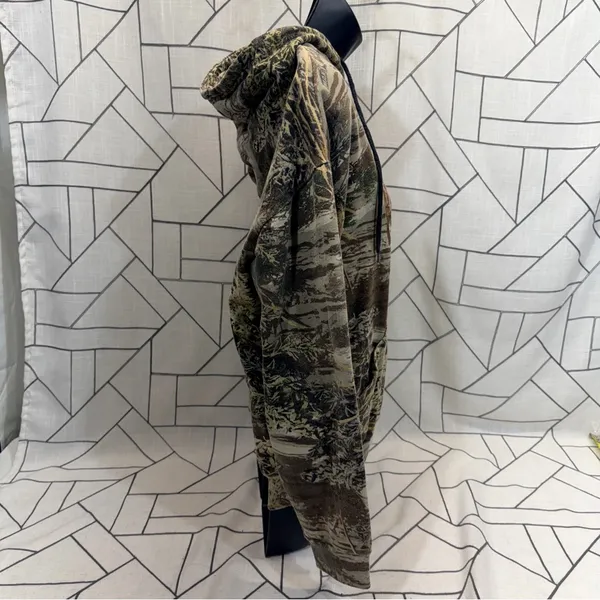 Y2K Cabelas Camo Hoodie Womens‎ Medium Green Advantage Max 1 Open Terrain Heart. - Image 5