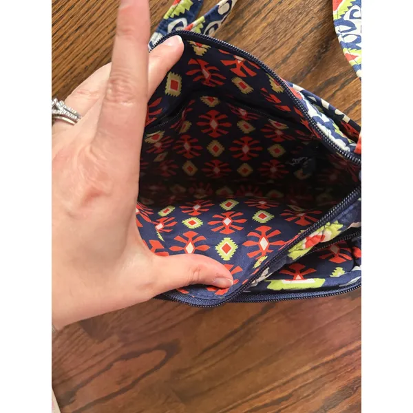 Vera Bradley Sun Valley Tablet Hipster Navy Red Crossbody Boho Western - Image 5