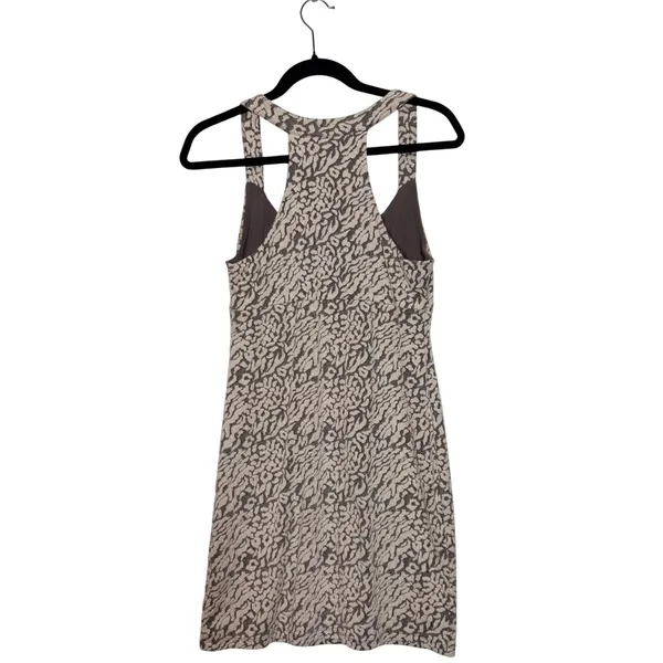 Free People Grey Leopard Print‎ Racerback Tank Dress M Racerback Mini Dress - Image 4