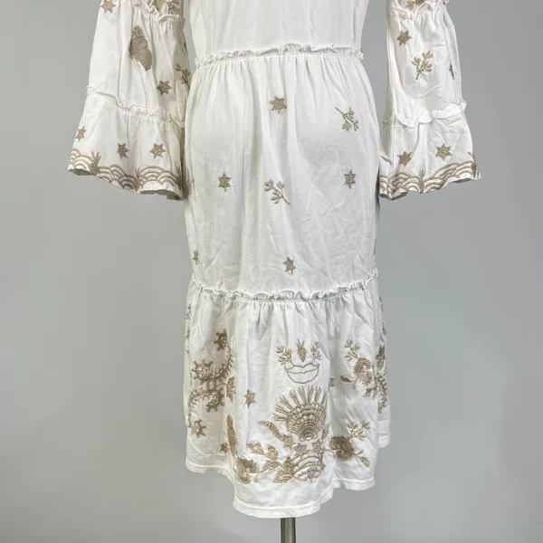 NWOT JOHNNY WAS Floral Embroidered Cotton V-Neck Knee-length Dress Size S - Image 9