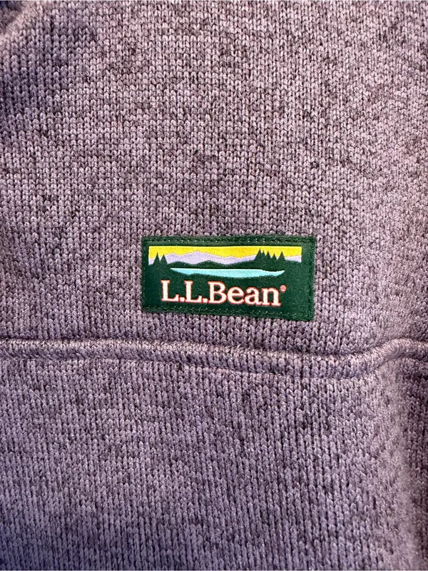 L.L. BEAN Sweater Fleece Pullover In Muted Purple Size Large - Image 4
