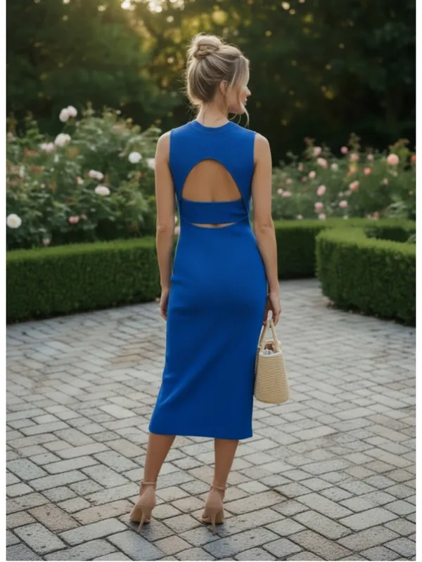 Rachel Roy Backless Dress Eternal Blue, Women's Size XL (15”-17” PTP) NWT - Image 3