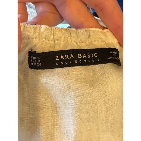 Zara Floral Off The Shoulder Dress Women Small Ivory Floral‎ Ruffle Boho Cottage - Image 10