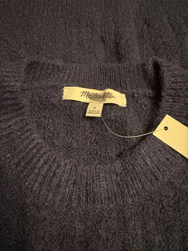 Madewell CloudSoft Short-Sleeve Sweater Tee wool/alpaca blend blue Size S NWT - Image 4