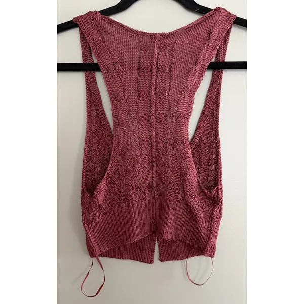 Free‎ People "The Vest Of Us" Marsala Women's Size X-Small - Image 2