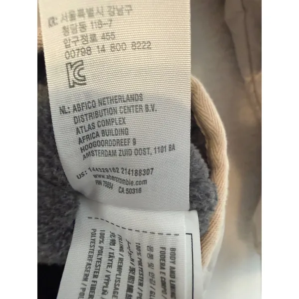 Abercrombie & Fitch Quilted Liner Jacket Womens Small Tan Beige Fleece Snap - Image 8