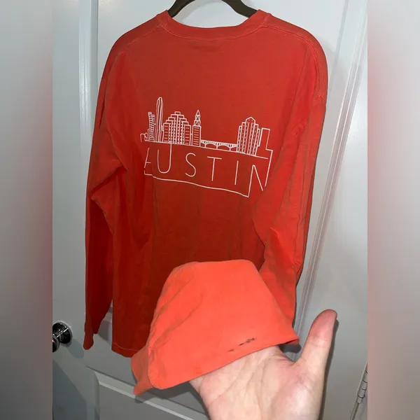 Comfort Colors Austin TX Skyline Music Festival Long Sleeve Indie Tshirt Sz Med - Image 3