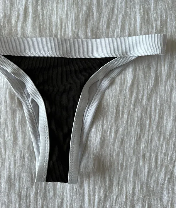 Color Block Bikini Set Black - Image 6