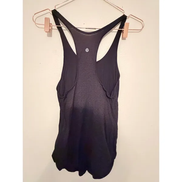 Lululemon Tank Top Womens 4 Black stripe Swiftly Tech Racerback 2.0 Ombre Gym‎ - Image 3