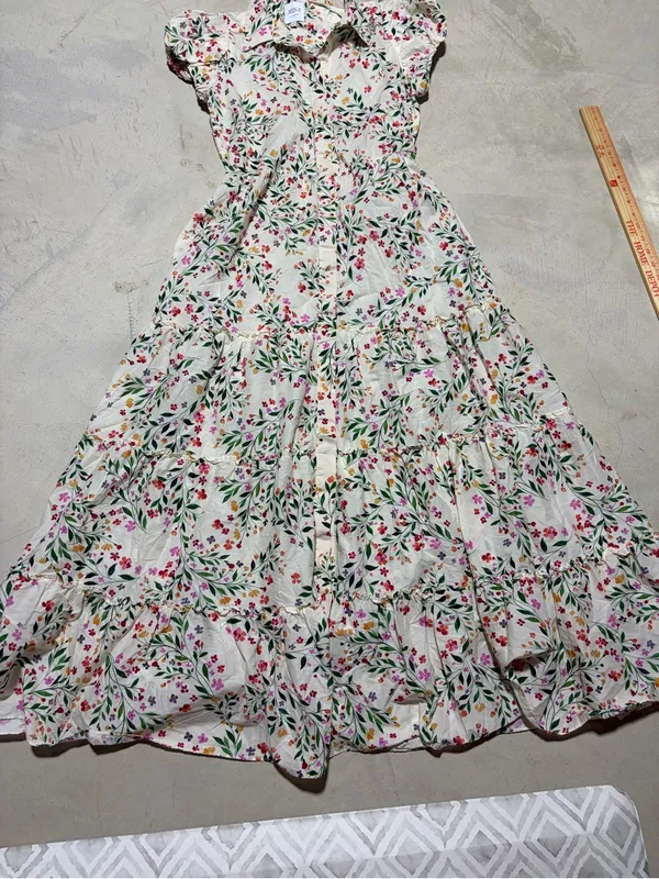 Misa Los Angeles Cream Floral Button-Front Maxi Dress small - Image 2