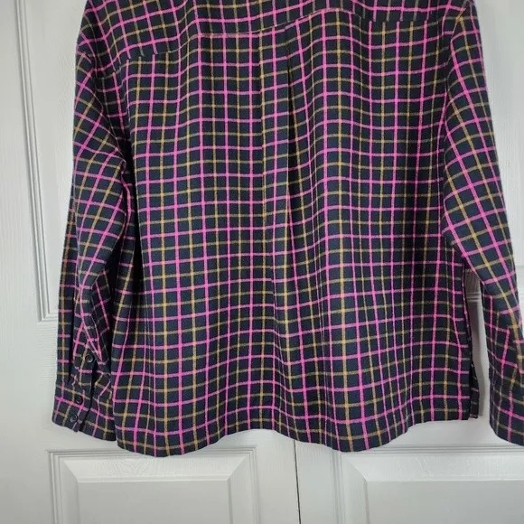 Madewell Plaid Flannel Boxy Shirt Crop Top Size M - Image 12