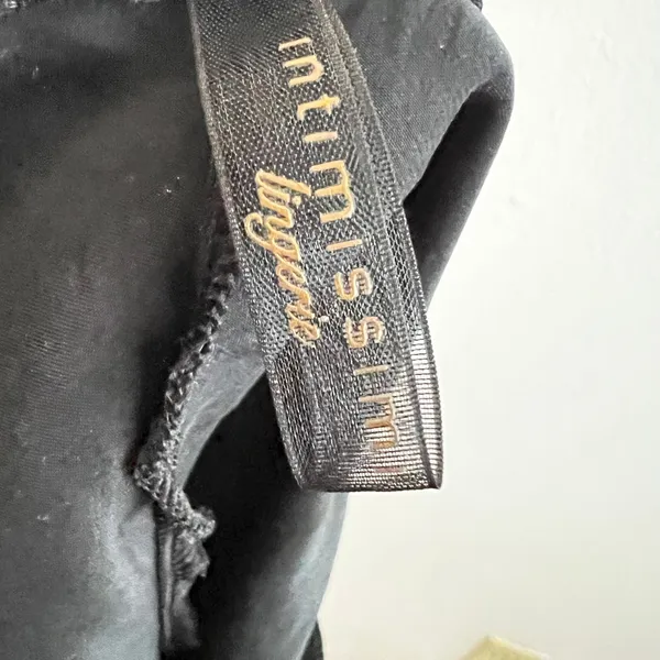 Intimissimi Lingerie Black Satin Lace Trim Slip Top Small Gothic Grunge - Image 3