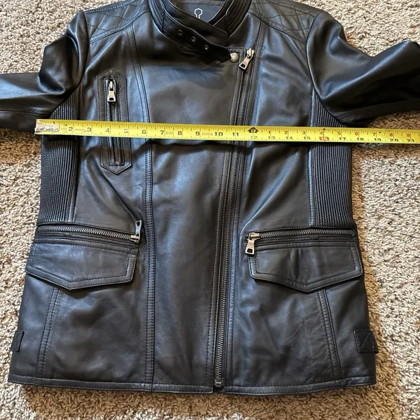 Blackey Women's Lamb Black Leather Nappa Moto Jacket Size 77 Medium - Image 8