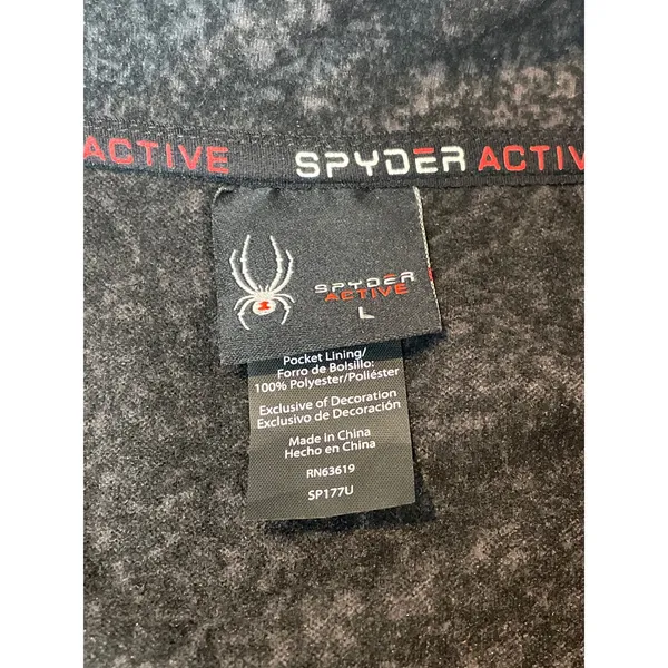 Spyder Active L Charcoal Gray Fleece Quarter‑Zip Pullover High‑Low Hem - Image 6