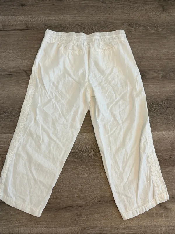 Athlete Cabo Linen Wide Leg Pants Size 18 White - Image 2