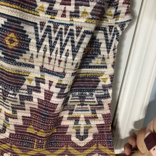 Boho Aztec western print‎ shirt tassel detail Xhilaration women’s size medium - Image 9