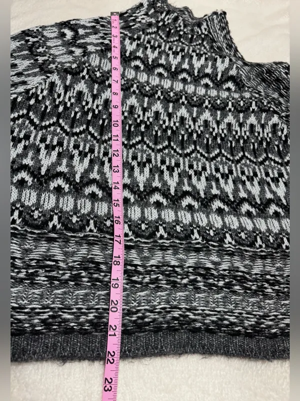 Steve Madden Indie Sweater Fair Isle Mock Neck Size Small - Image 9