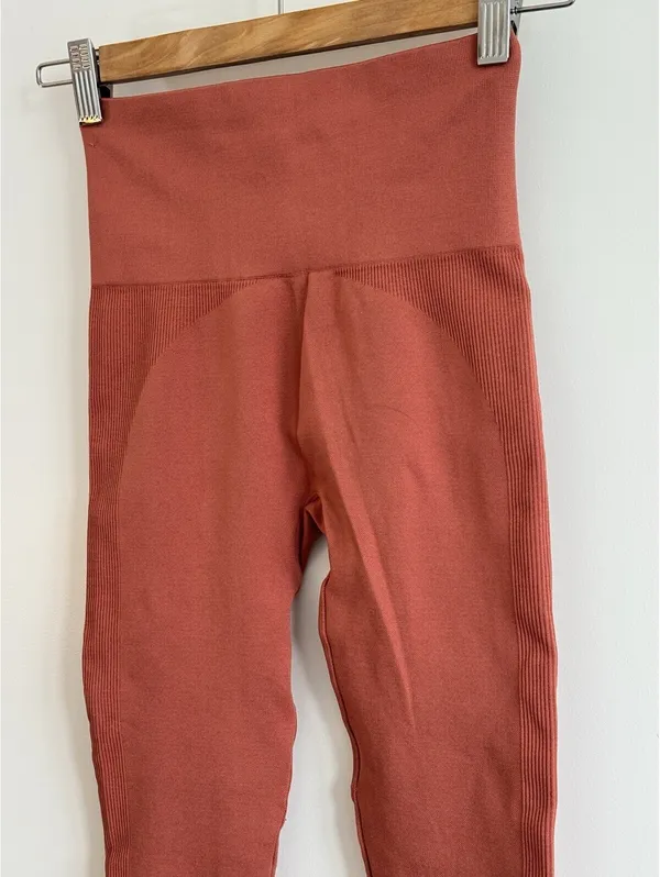 SET Active Sculptflex Seamless High Rise Leggings Terracotta XS Athleisure Yoga - Image 8
