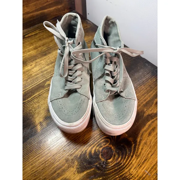 Vans Green Platform Sneakers Women Size‎ 6.5 - Image 3