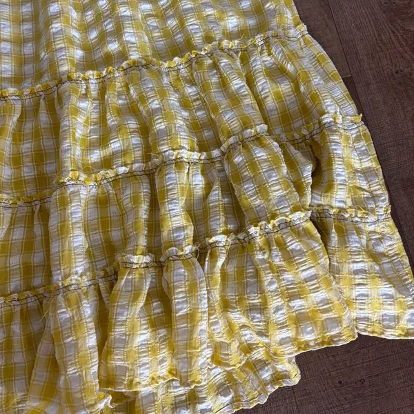 free people yellow gingham raw edges halter maxi dress - Image 5