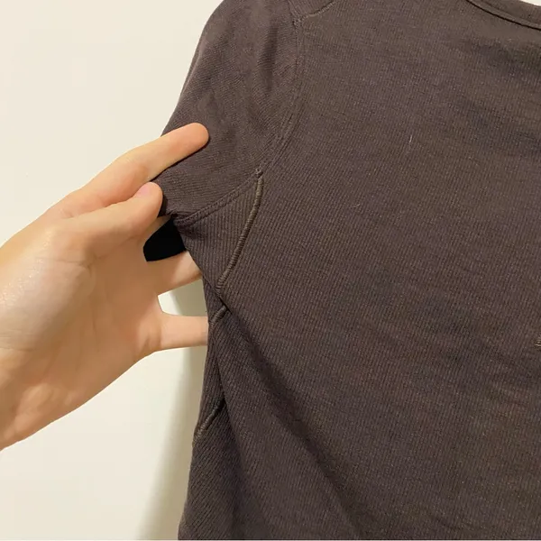 Lululemon Chocolate Brown Ribbed Soft Crop Top size XS/S - Image 6