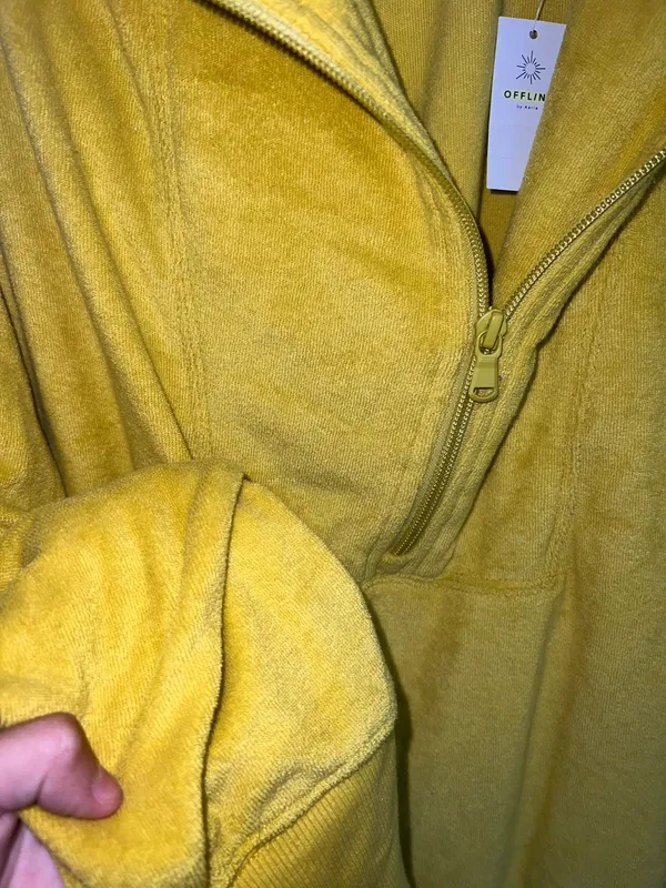 American Eagle Offline Yellow Half Zip Hoodie - Image 2