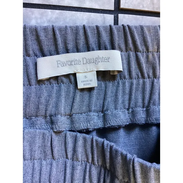 Favorite Daughter Women Grey Elastic Waist Wide Leg Trousers Pants Small - Image 5